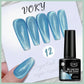 VOKY 7ML Crystal Stone Cat Eye Gel Nail Polish UV/LED Shiny Wide Cat Eye Gel, Classic Holographic Glitter Milky Way Color UV Gel