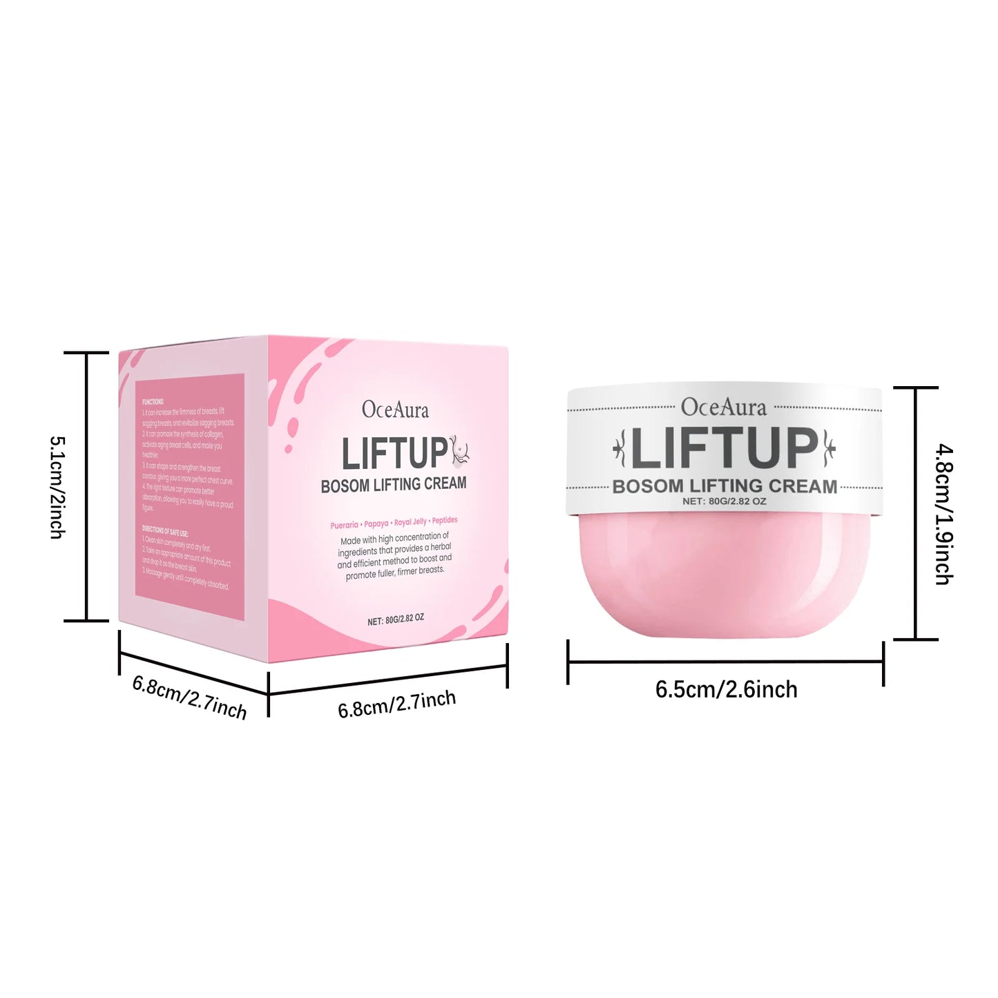 Oceaura Breast Care Cream Nourishing Firming Breast Skin Reduce Sagging Daily Massage Improve Skin Elasticity Breast Skin Cream
