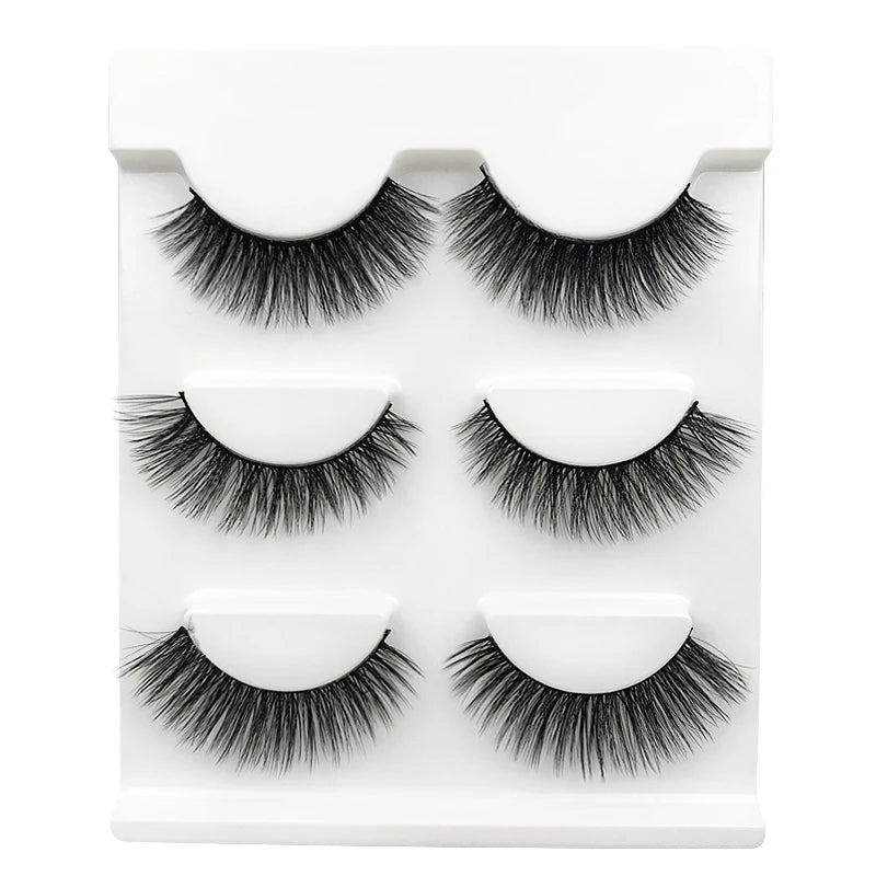 SHIDISHANGPIN 3 Pairs 29 Styles 3D Faux Mink Hair Soft False Eyelashes Fluffy Wispy Thick Lashes Handmade Lash Eye Makeup Tools