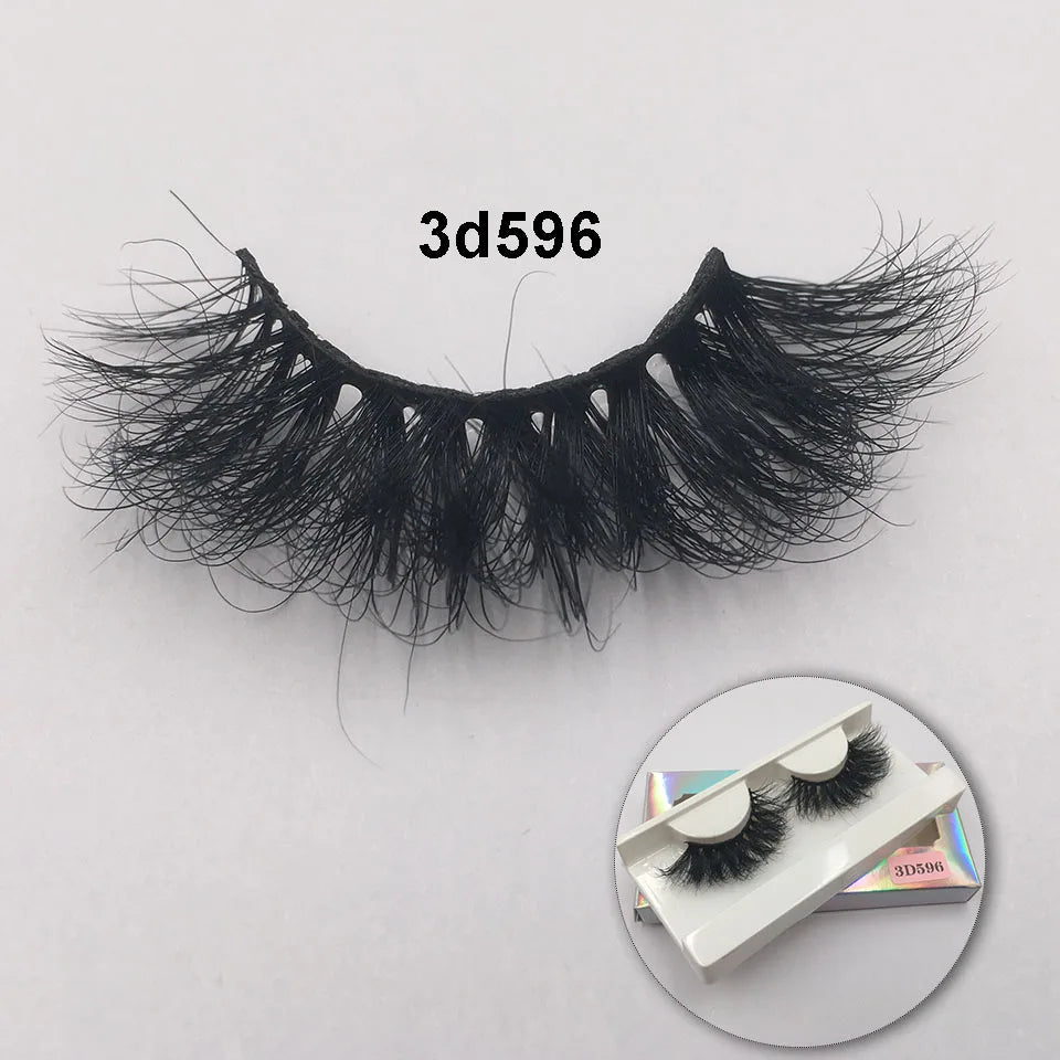 RED SIREN 15mm-20mm Fluffy Mink Lashes Makeup Dramatic Messy Natural Mink Eyelashes
