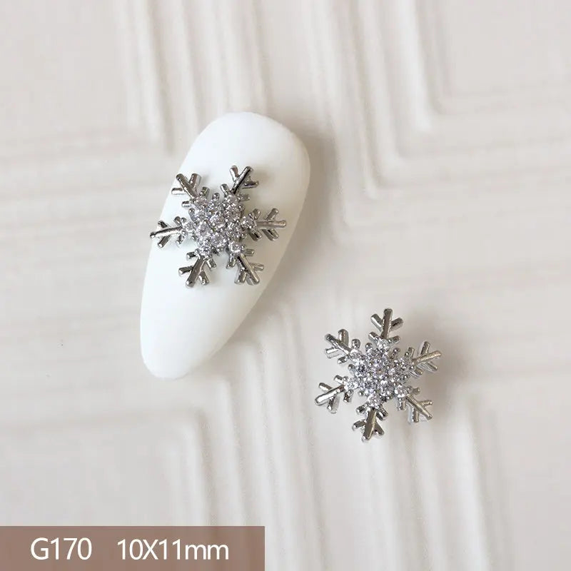 10pcs 3D Alloy Christmas Tree Bells Nail Art Zircon Pearl Metal Manicure Nails Accessories DIY Nail Decorations Supplies Charms