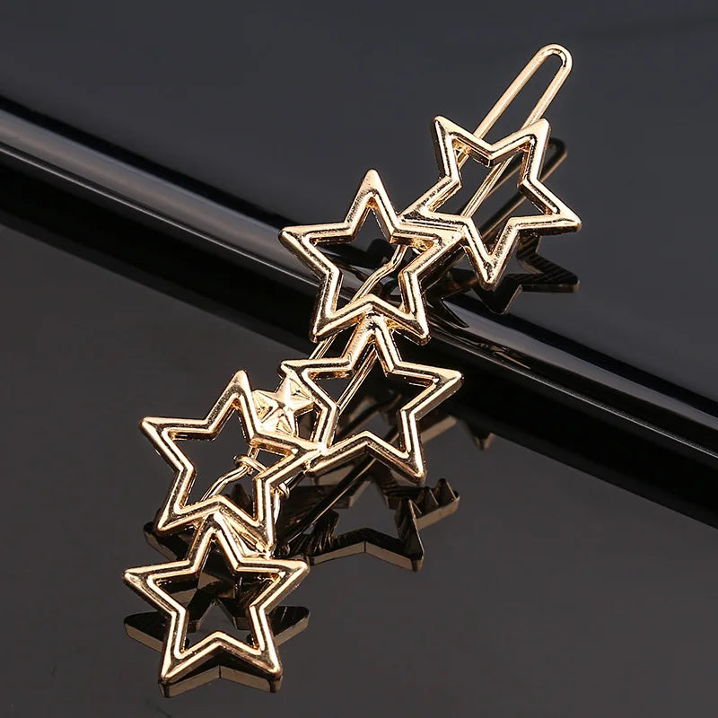 New Fashion Metal Love Heart Hair Clip Elegant Pearl Round Barrette for Women Girls Sweet Hairpins Barrettes Hair Accessories