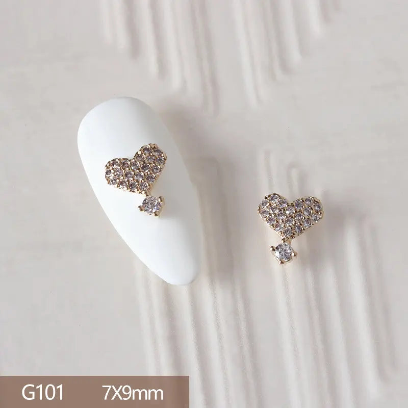 10pcs 3D Alloy Christmas Tree Bells Nail Art Zircon Pearl Metal Manicure Nails Accessories DIY Nail Decorations Supplies Charms