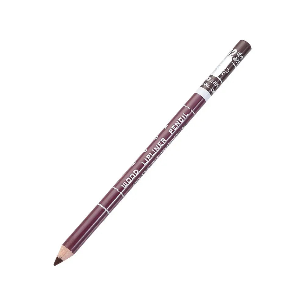 Colorful Natural Matte Wood Lip Liner Pen Waterproof Long Lasting Lipstick Pencil Contour Lady Charming Women's Cosmetic Tool