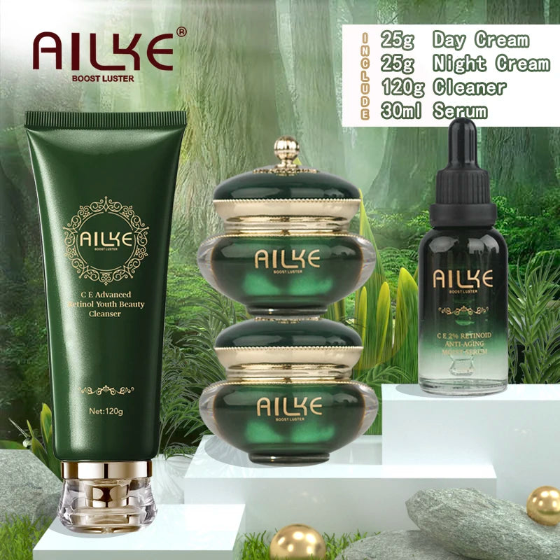 AILKE Retinol Brightening Face Cream, Anti-Wrinkles, Remove Stains, Firming, Whitening Skin, Moisturizing Facial Cream Set