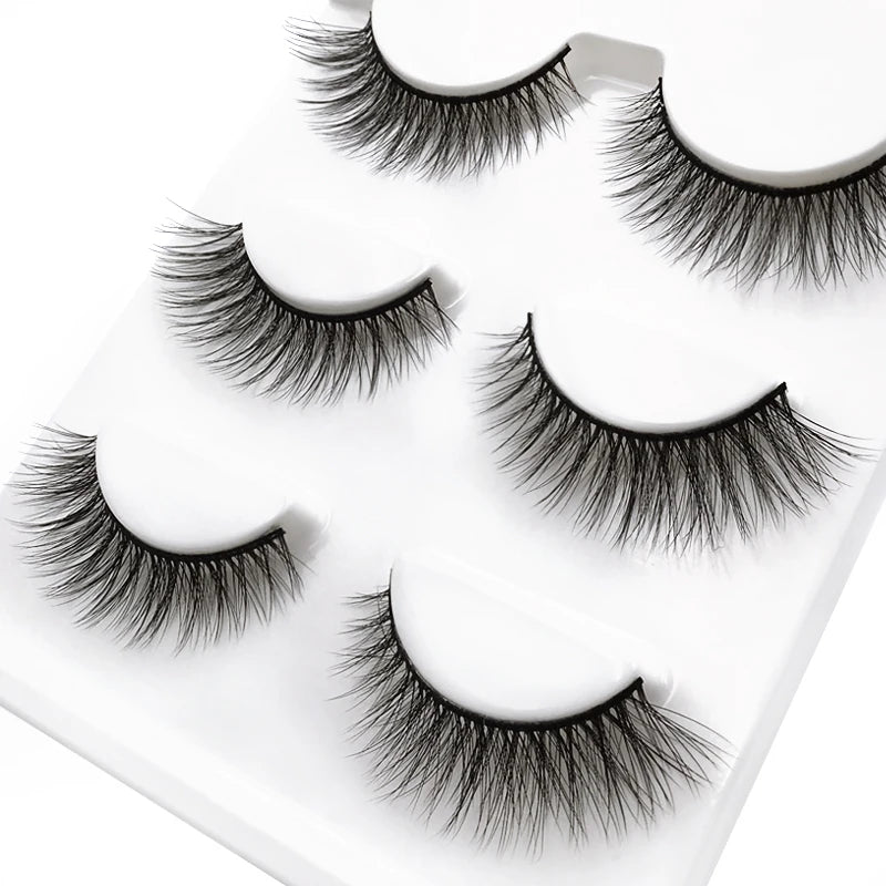 SHIDISHANGPIN 3 Pairs 29 Styles 3D Faux Mink Hair Soft False Eyelashes Fluffy Wispy Thick Lashes Handmade Lash Eye Makeup Tools