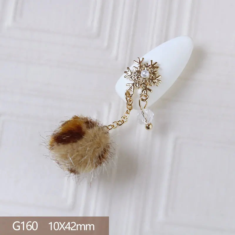 10pcs 3D Alloy Christmas Tree Bells Nail Art Zircon Pearl Metal Manicure Nails Accessories DIY Nail Decorations Supplies Charms