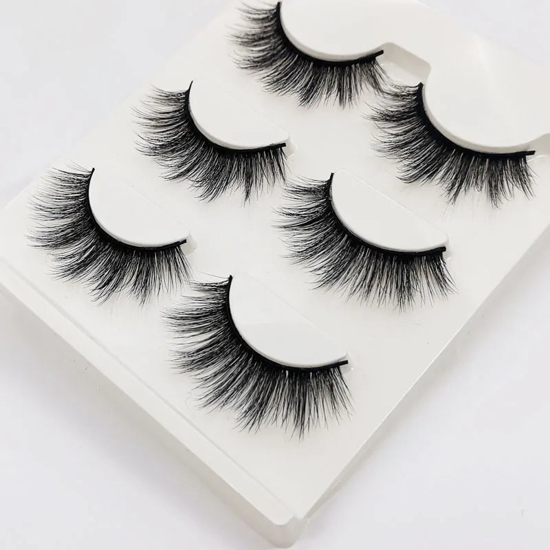 SHIDISHANGPIN 3 Pairs 29 Styles 3D Faux Mink Hair Soft False Eyelashes Fluffy Wispy Thick Lashes Handmade Lash Eye Makeup Tools