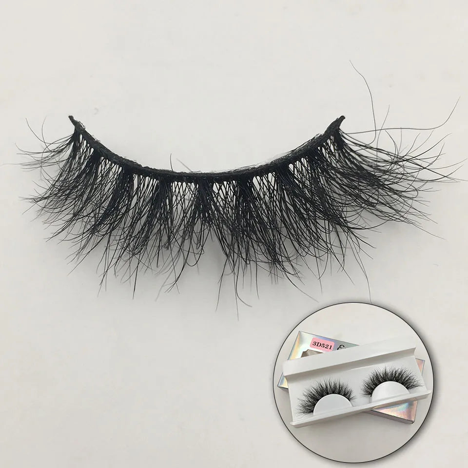 RED SIREN 15mm-20mm Fluffy Mink Lashes Makeup Dramatic Messy Natural Mink Eyelashes
