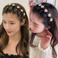 Double Layer Bands Clip Hairbands Fashion Plastic Braided Headband Punk New Knitting Womens Headwear Hair Accessories Pearl