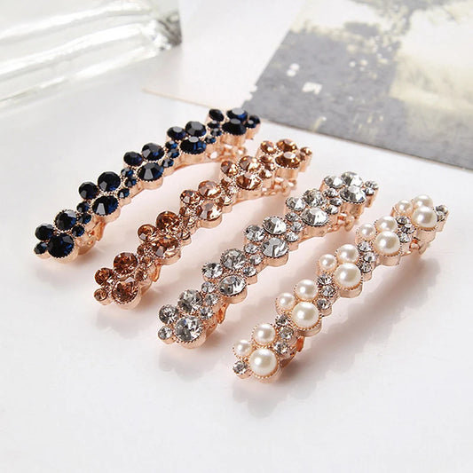 Korean Crystal Pearl Spring Hair Clips Pins for Women Girls Elegant Barrettes Hairpins Hairgrips Headwear Hair Accessories
