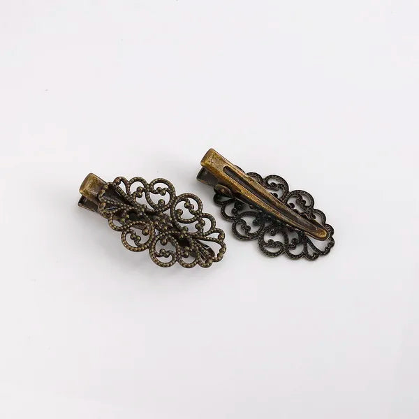 New Arrival 1PC Hollow Iron Sheet Metal Flower Butterfly Torus DIY Jewelry Hairpin Duck Tongue Hair Clip Girl Hair Accessories
