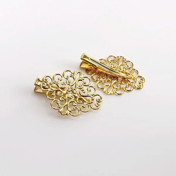 New Arrival 1PC Hollow Iron Sheet Metal Flower Butterfly Torus DIY Jewelry Hairpin Duck Tongue Hair Clip Girl Hair Accessories