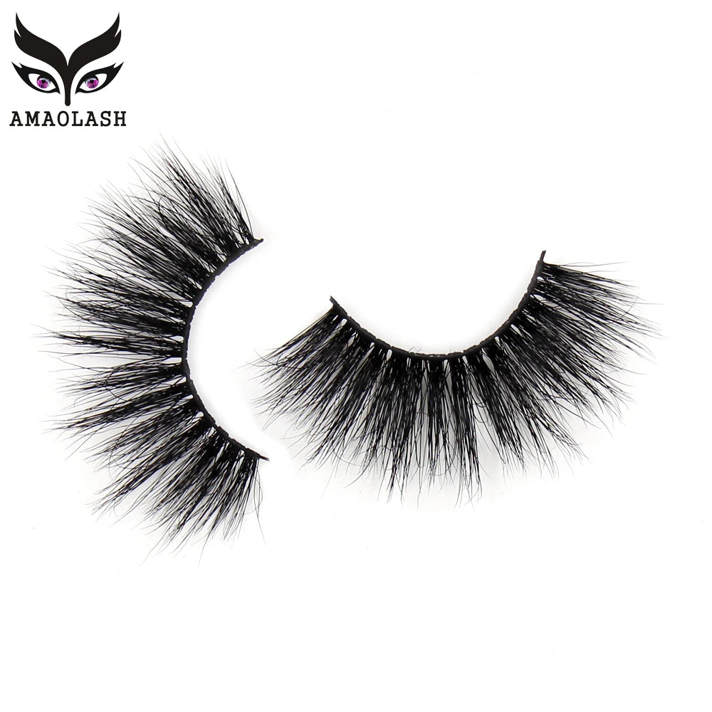 AMAOLASH Mink Eyelashes 25mm Lashes Fluffy Long Lasting 3D Mink Lashes Cruelty Free Eye Lashes Natural False Eyelashes Makeup
