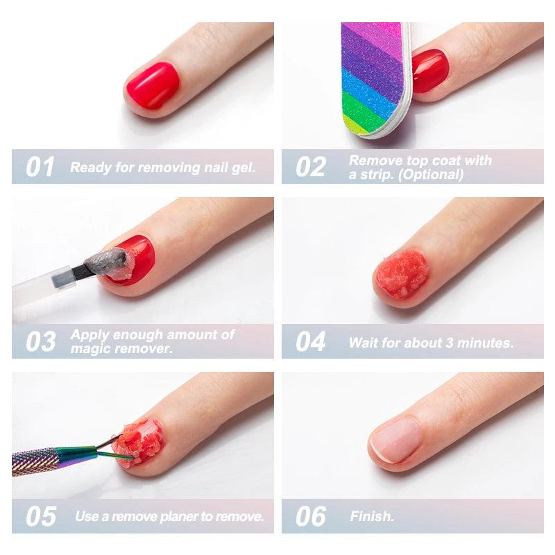ROSALIND Magic Remover Nail Easy Off Gel Remover Cleaner Nail Polish Within 2-3 MINS 15ml Magic Removal Varnishes Base Top Coat