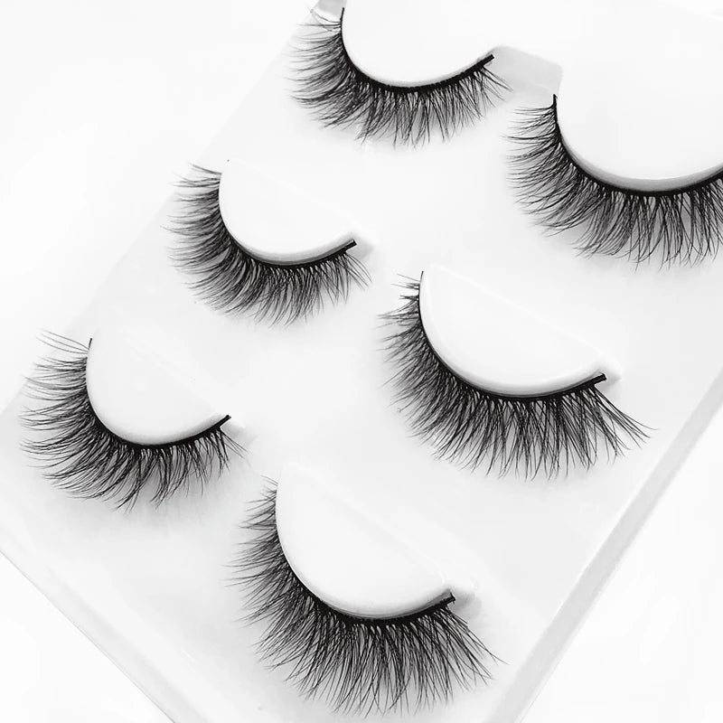 SHIDISHANGPIN 3 Pairs 29 Styles 3D Faux Mink Hair Soft False Eyelashes Fluffy Wispy Thick Lashes Handmade Lash Eye Makeup Tools