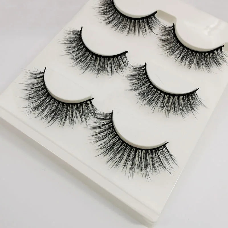 SHIDISHANGPIN 3 Pairs 29 Styles 3D Faux Mink Hair Soft False Eyelashes Fluffy Wispy Thick Lashes Handmade Lash Eye Makeup Tools