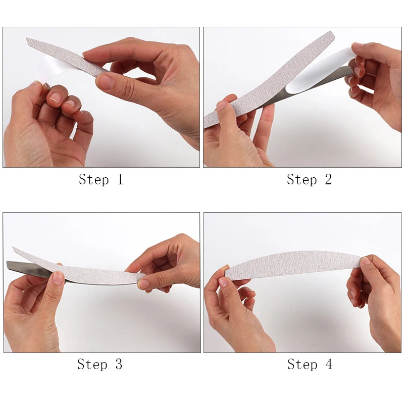 100Pcs Replacement  SandPaper Nail File With Metal Handle Removable  Buffer 100/180 Double-sided Strips Manicure Nail Art Files