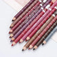 Colorful Natural Matte Wood Lip Liner Pen Waterproof Long Lasting Lipstick Pencil Contour Lady Charming Women's Cosmetic Tool