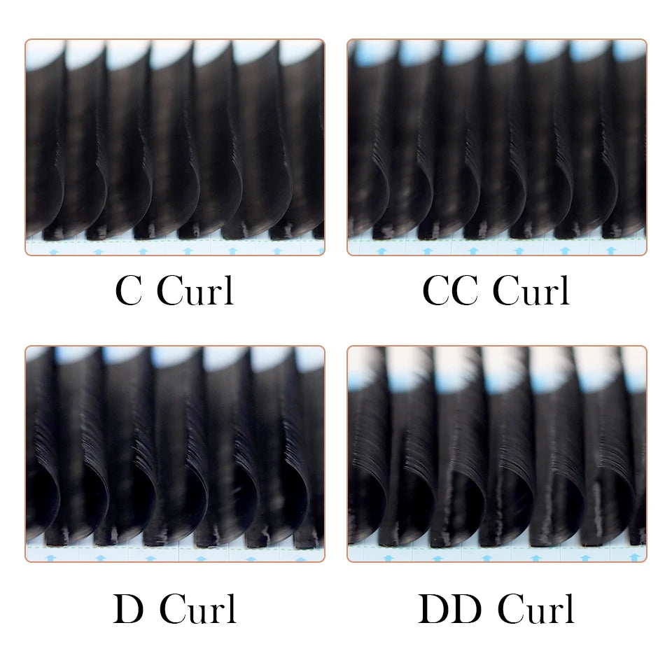 AGUUD 16 Rows Eyelash Extensions Individual 5-25mm Faux Mink Russian Volume Makeup Lashes Black Cashmere Eyelashes For Extension