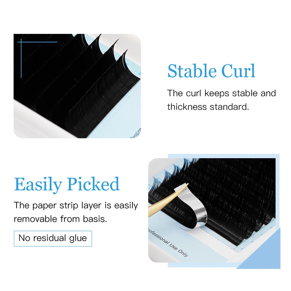 AGUUD L L+ LC LD M C D CC DD Curl Individual Eyelashes False Eyelash Extensions Mink Volume Eyelash Makeup L Eyelash Extensions