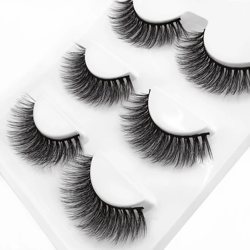 SHIDISHANGPIN 3 Pairs 29 Styles 3D Faux Mink Hair Soft False Eyelashes Fluffy Wispy Thick Lashes Handmade Lash Eye Makeup Tools