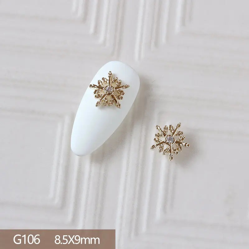 10pcs 3D Alloy Christmas Tree Bells Nail Art Zircon Pearl Metal Manicure Nails Accessories DIY Nail Decorations Supplies Charms
