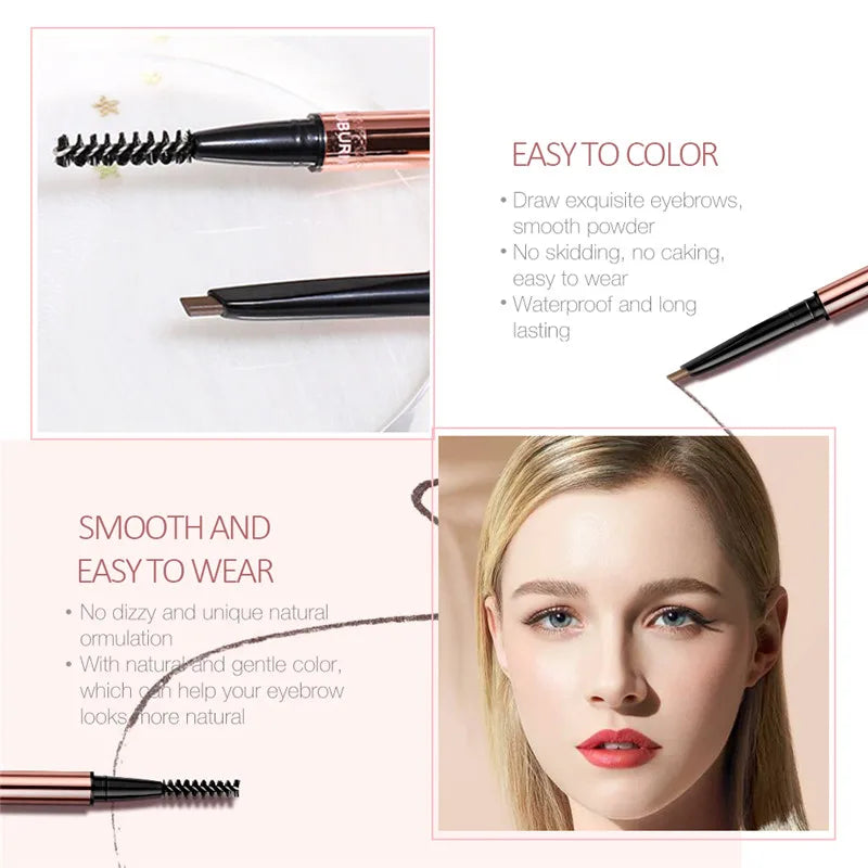 O.TWO.O 6 Colors Ultra Fine Waterproof Natural Long Lasting Paint Tattoo Eyebrow Black Brown Eyebrow Pencil With Brush Makeup