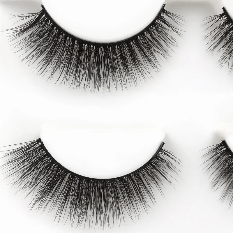 Faux Cils 3 Pairs False Eyelashes Natural Long 3D Mink Lashes Soft Fluffy Wispy Handmade Fake Lashes Eye Makeup Tools Maquiagem