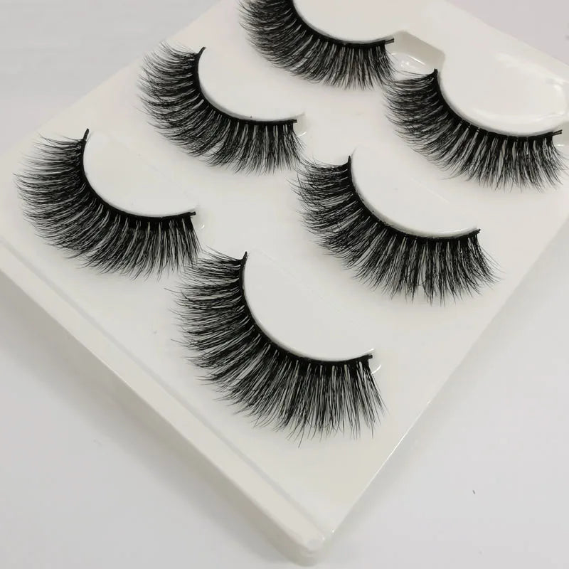 SHIDISHANGPIN 3 Pairs 29 Styles 3D Faux Mink Hair Soft False Eyelashes Fluffy Wispy Thick Lashes Handmade Lash Eye Makeup Tools