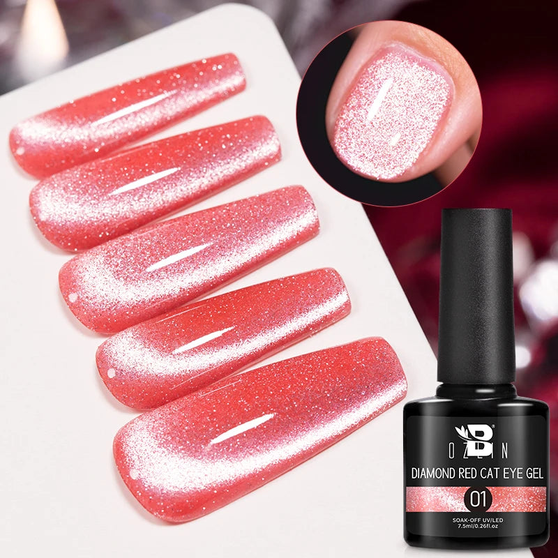 7.5ML Pink Blue Nail Gel Cat eye Semi Permanent Nail Art Soaking UV LED Nail Salon DIY Nail Salon Gel For Autumn And Winter