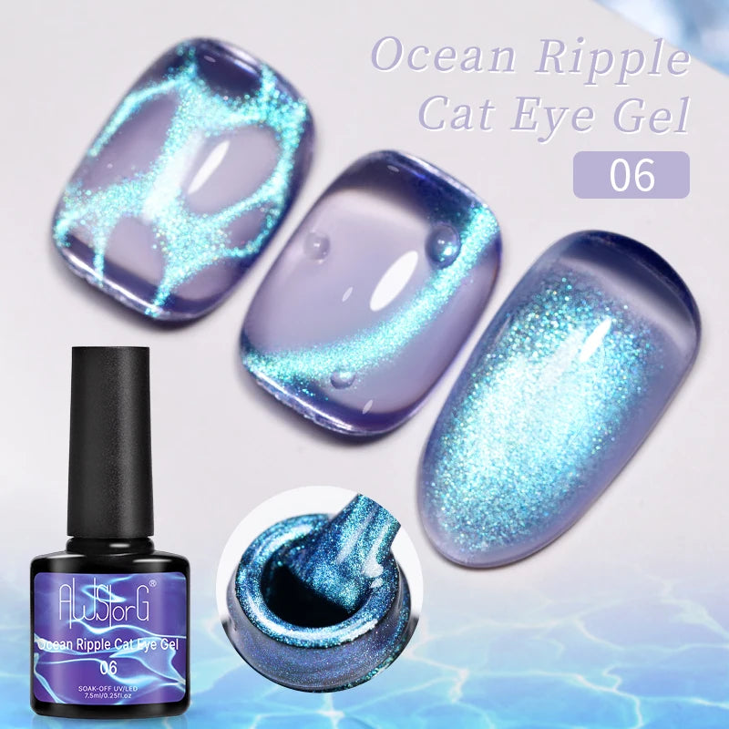 7.5ML Pink Blue Nail Gel Cat eye Semi Permanent Nail Art Soaking UV LED Nail Salon DIY Nail Salon Gel For Autumn And Winter