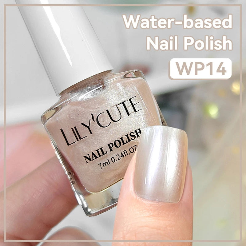 LILYCUTE 7ml Water-Based Nail Polish 40 Colors Long Lasting Quick Drying No Need of Lamp to Cure Nail Supplies For Nail Manicure