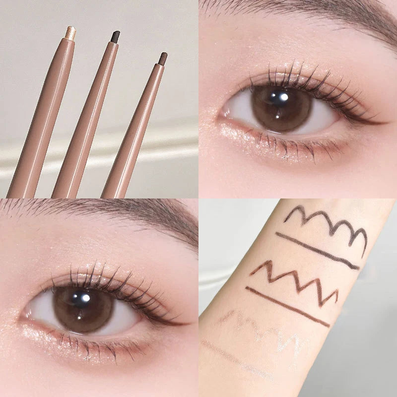 Black Brown Eyeliner Gel Pen 2 Colors Long-lasting Waterproof Aegyo Sal Lying Silkworm Eye Liner Matte Under Eye Pencil Makeup