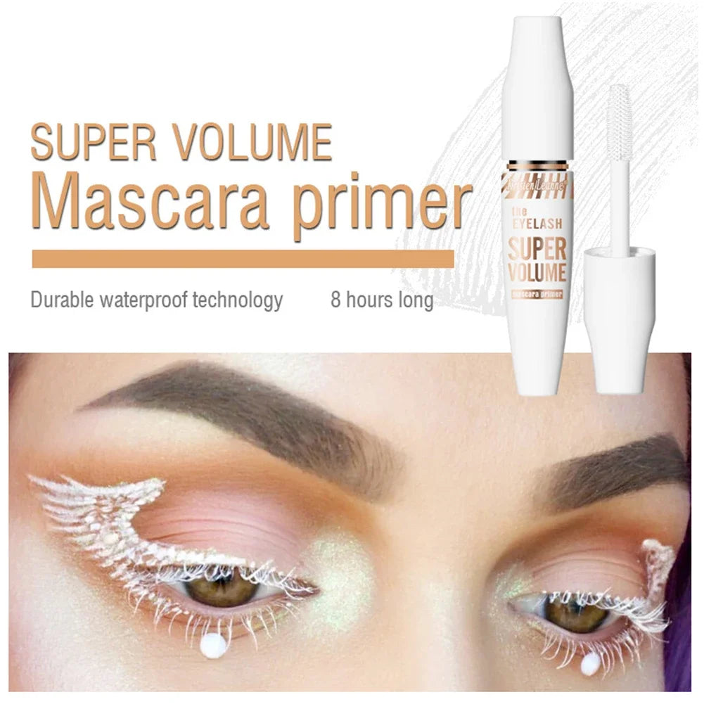 White Mascara Primer Waterproof Anti-Smudge Eyelash Base Cream Thicken Lengthening White Mascara Cosmetic Eye Makeup Tool