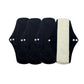 4 Pack Women's Eco-Friendly Bamboo Reusable Sanitary Pads Black Cloth Washable Period Pads Sanitary Napkins