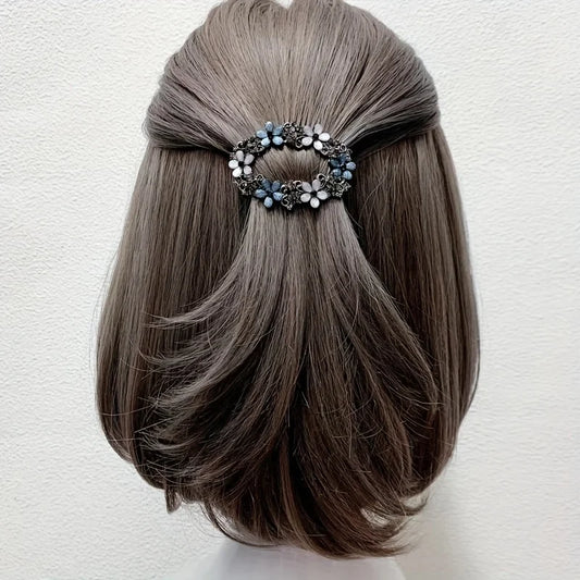 1Pc Retro Carved Rhinestone Hair Clip with Elegant Luxurious Design,retro Exquisite Design,highquality Texture,stable Grip