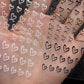 8Pcs 3D French Love Heart Nail Stickers Hollow Sweetheart Nail Decals DIY Valentine's Day Adhesive Sliders Manicure Decorations