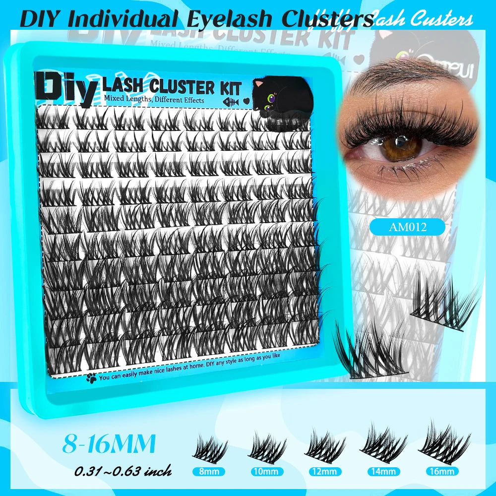 RED SIREN Segmented Individual Cluster Lashes Faux Mink Fluffy Wispy Manga Lash Bundles Self Graft False Eyelash Daily Makeup