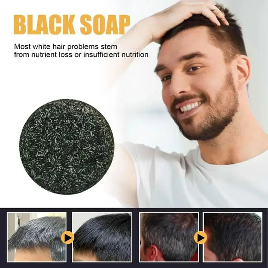 Hair Shampoo Soap Polygonum Multiflorum Black Soap White Hair Repair Soap Hair Care Set Nourishing Anti Dandruff Hair Dye Soap