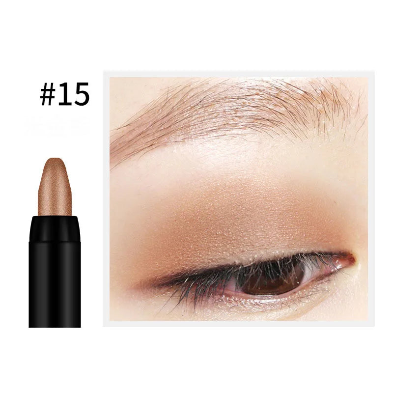 Waterproof Pearlescent Eyeshadow Pencil Stick 16 Colors Lasting Glitter Shimmer Eye Shadow Pen Eyeliner Stick Eyes Makeup Tools