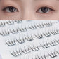 Mixiaohe Short Pear Baby Bend Glueless Eyelashes 100 Clusters C Curl Natural Segmented Lashes for Beginners