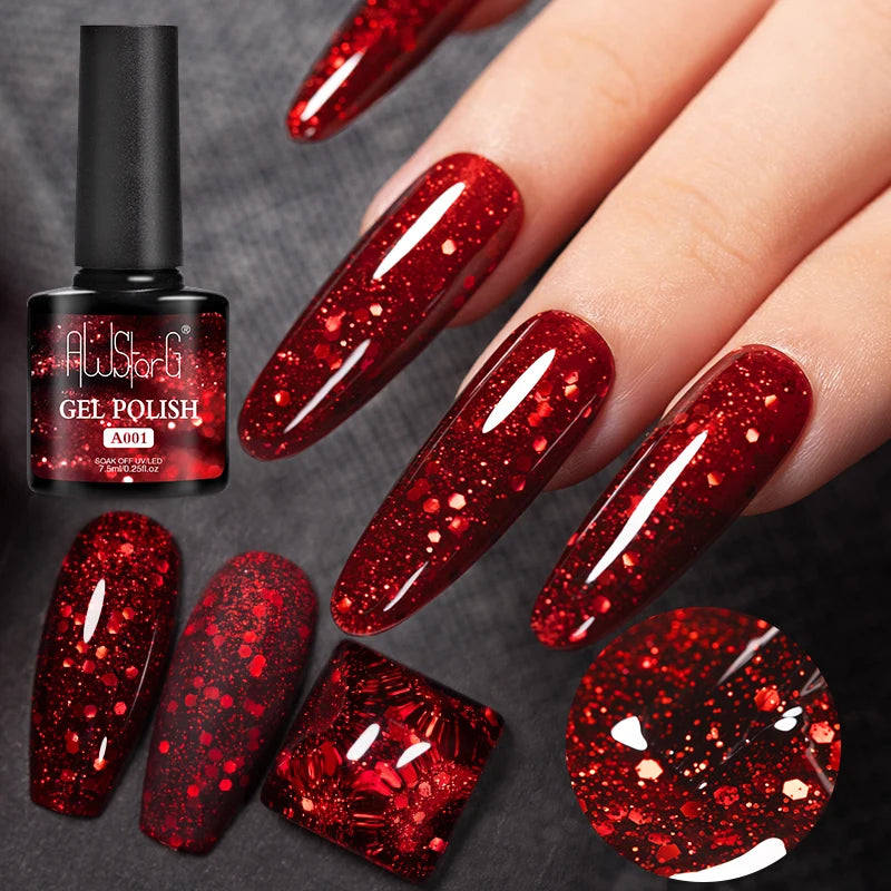 AWStorG 7.5ml Starlit Cat Magnetic Gel Nail Polish Must need Black Gel-Polaris Light Soak Off UV Gel Varnis Semi Permanent DIY