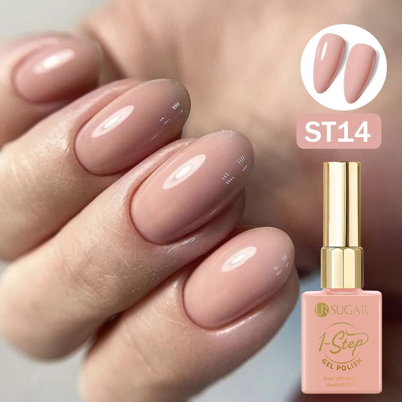 UR SUGAR 15ml 1 Step Gel Polish 3 IN 1 Red Pink Glossy Nail Soak Off LED UV Gel Nail Varnishes No Need Base Gel and Top Coat