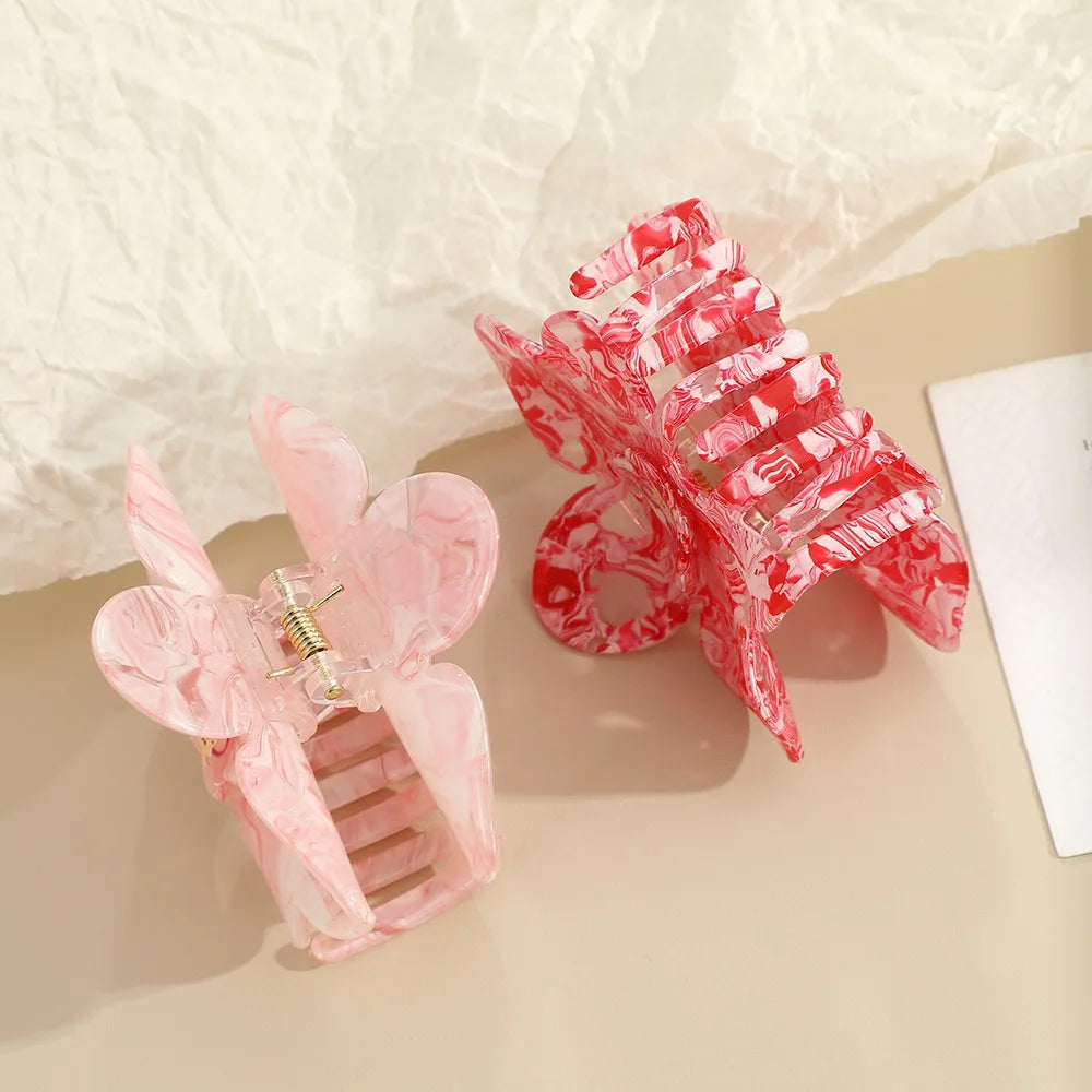 NEW Sweet Elegant Phalaenopsis Flower Acrylic Hair Claw Korean Style Claw Clip Crab Hair Clip for Women Girls Hair Accessories