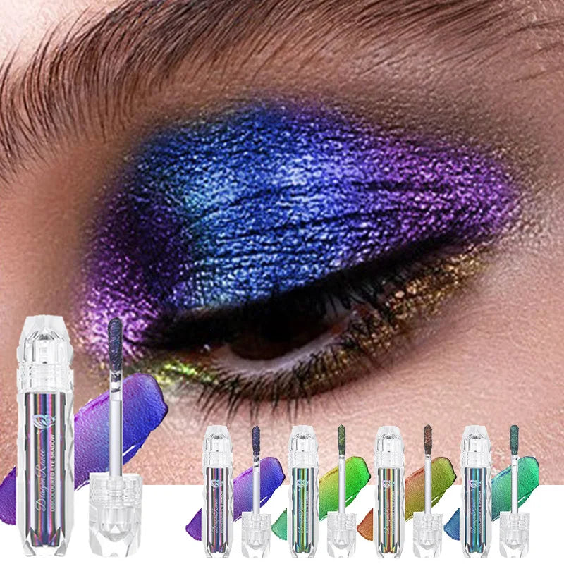 Metallic Discoloured Eye Shadow Purple Green Glitter Eyeshadow Makeup Chameleon Eyeshadow Liquid Polarized Colorful Cosmetics