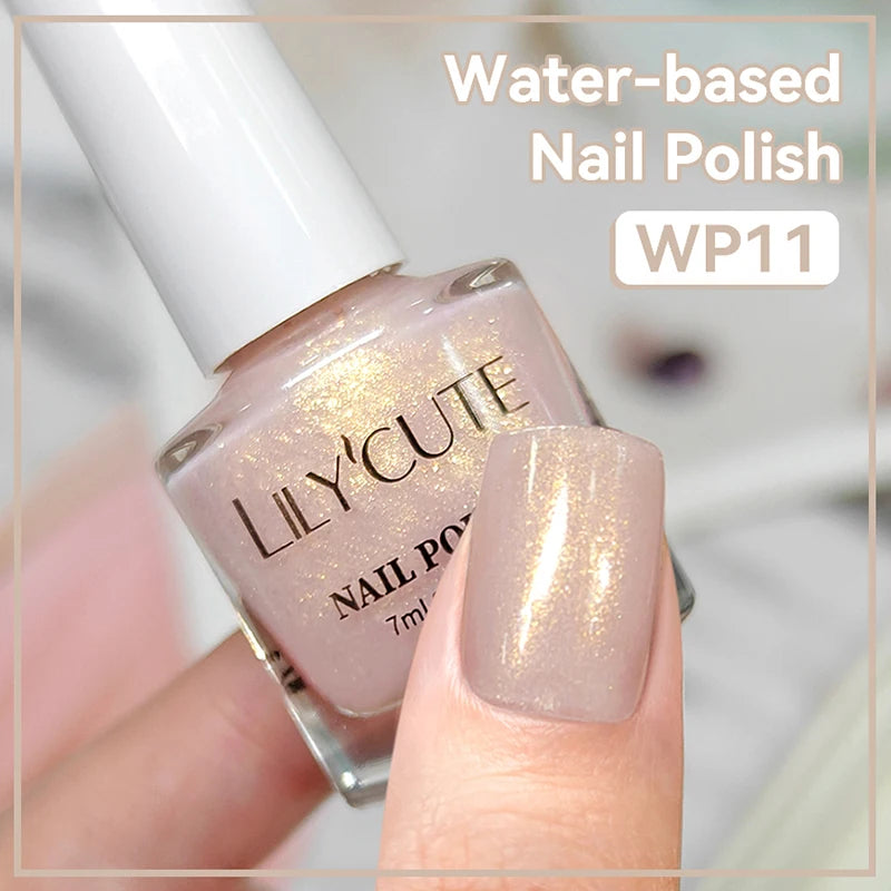 LILYCUTE 7ml Water-Based Nail Polish 40 Colors Long Lasting Quick Drying No Need of Lamp to Cure Nail Supplies For Nail Manicure