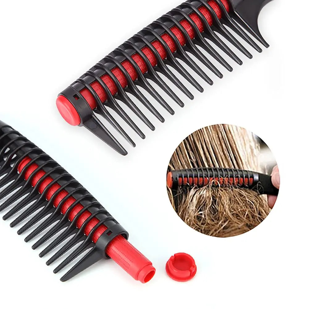 2pcs Hair Styling Comb Set Triple Teasing Rat Tail Combs Detangling Comb Professional Barber Haircut Brush Hairdress Supplies