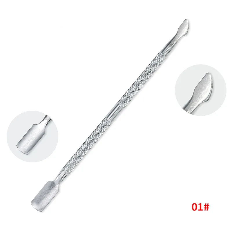 1/4/5/7Pc Professional Stainless Steel Nail Care Tools Double Head Cuticle Pusher Cuticle Nipper Nail Cuticle Remover Accessorie