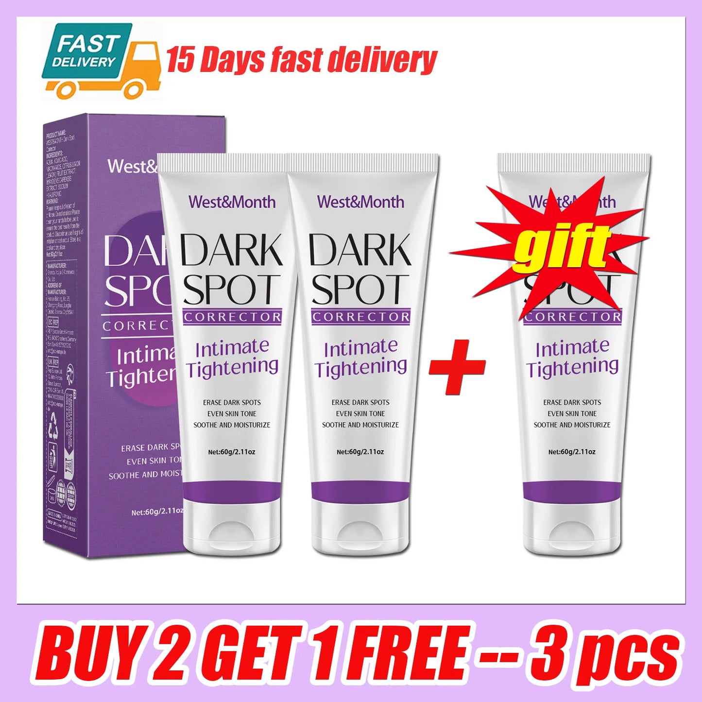 Body Whitening Lotion Dark Spot Remover For Underarms Knees Elbows Melanin Bleaching Lightening Skin Moisturizing Cream 60g